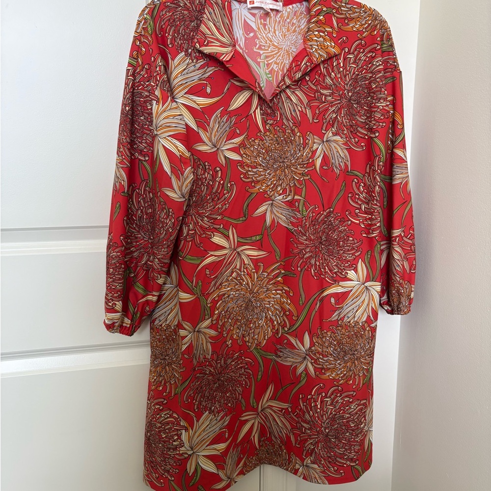 Jude Connally Orange and White Floral Dress